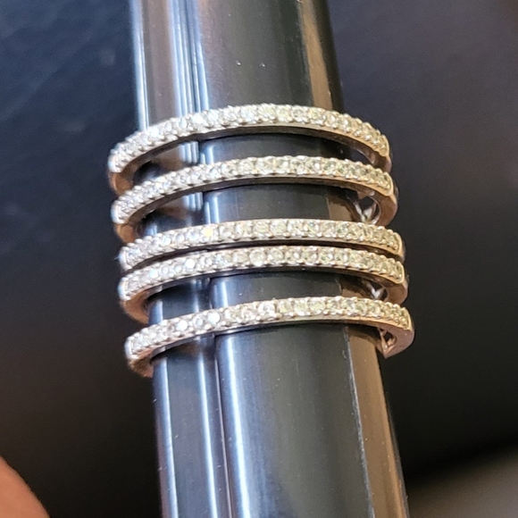 5 band Sterling silver ring - Picture 6 of 9
